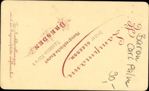 CdV Baron Carl Palm, Portrait