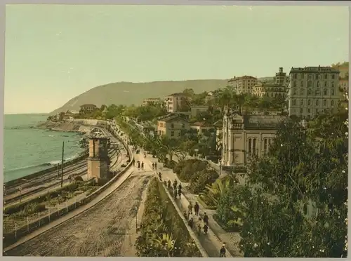 Foto San Remo Ligurien, Hotel Royal, Straßenpartie, Photochromie