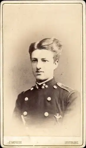 CdV Junger Mann in Uniform, Orden Posthorn, Adel ?, Portrait