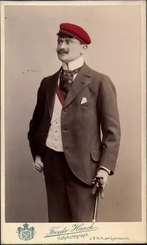 CdV Student, Standportrait, Jena, 1901
