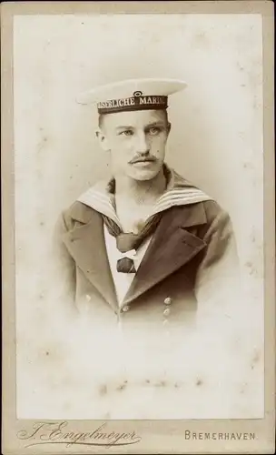 CdV Deutscher Seemann in Uniform, Portrait, Kaiserliche Marine