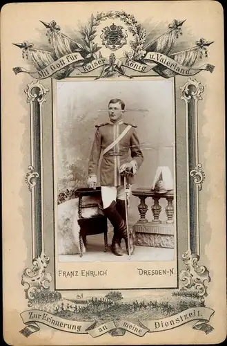 Passepartout Foto Deutscher Soldat in Uniform, Standportrait