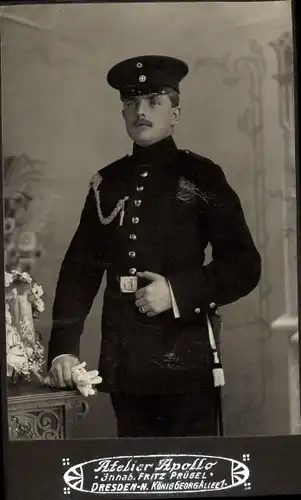 CdV Deutscher Offizier in Uniform, Schützenschnur, Portrait