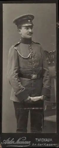 CdV Deutscher Soldat in Uniform, Schützenschnur, Portrait