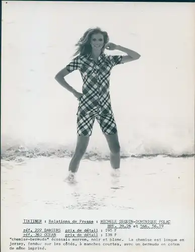 Foto Tiktiner, Damiers, Ocean, Model in Bermuda Hosenanzug, Reklame