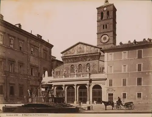 Foto Roma Rom Lazio, Santa Maria in Trastevere, Brunnen, Kutsche