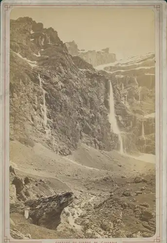 Kabinettfoto Gavarnie Hautes Pyrénées, Landschaft, Wasserfall