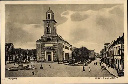 Ak Husum in Nordfriesland, Kirche am Markt