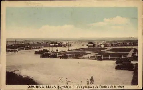 Ak Riva Bella Calvados, Vue generale de l'entree de la plage