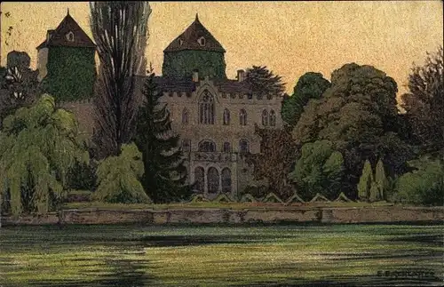 Künstler Ak Schlatter, E., Gottlieben Kanton Thurgau, Schloss