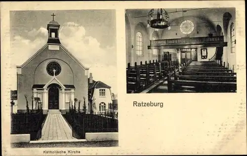 Ak Ratzeburg im Herzogtum Lauenburg, Katholische Kirche, Innenansicht