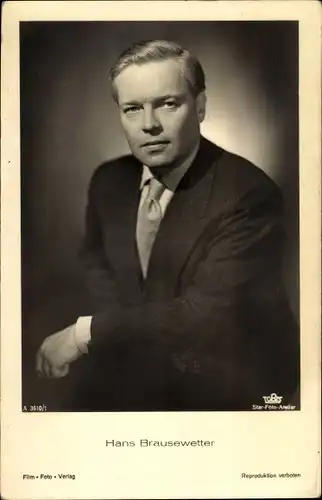 Ak Schauspieler Hans Brausewetter, Film Foto Verlag A 3510/1