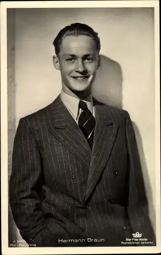 Ak Schauspieler Hermann Braun, Portrait