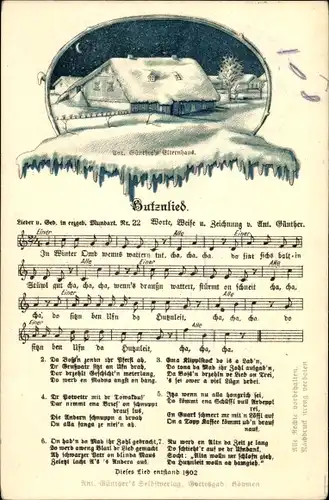 Lied Ak Günther, Anton, Erzgebirgische Mundart 22, Butznlied, Günther's Elternhaus