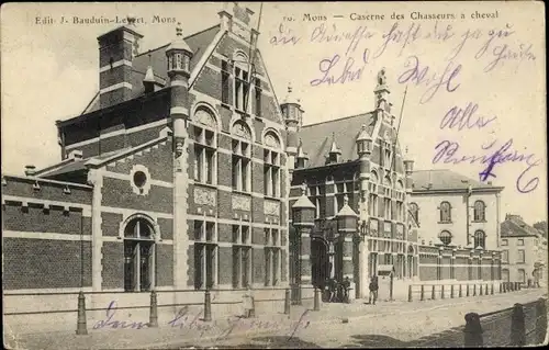 Ak Mons Wallonien Hennegau, Caserne des Chasseurs a Cheval