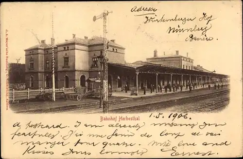 Ak Herbesthal Lontzen Wallonien Lüttich, Bahnhof, Gleisansicht