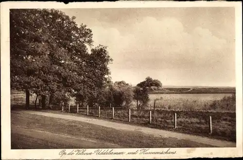 Ak Op de Veluwe Gelderland Niederlande, Uddelermeer met Hunnenschans