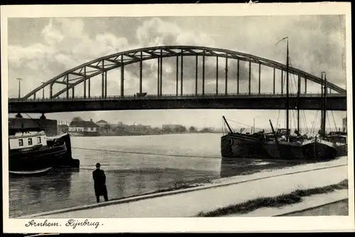 Ak Arnhem Gelderland Niederlande, Rijnbrug