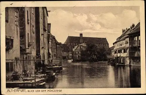 Ak Erfurt in Thüringen, Blick von der Mühlstege