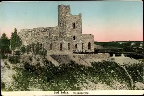 Golden Windows Leuchtfenster Ak  Bad Sulza in Thüringen, Sonnenburg, Außenansicht