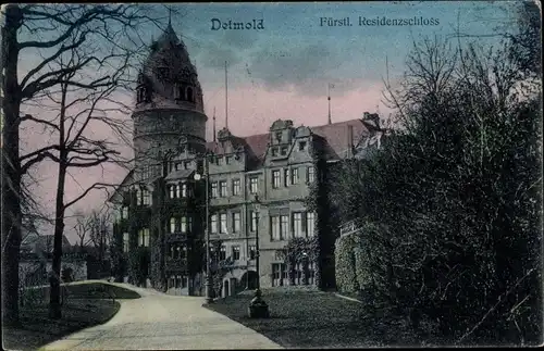 Ak Detmold in Nordrhein Westfalen, Fürstl. Residenzschloss, Außenansicht