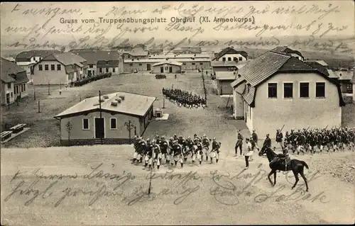 Ak Ohrdruf in Thüringen, Truppenübungsplatz, XI. Armeekorps, Soldaten