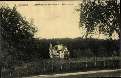 Ak Rohrbrunn Weibersbrunn im Spessart, Jagdschloss Rohrbrunn, Schloss Luitpoldshöhe