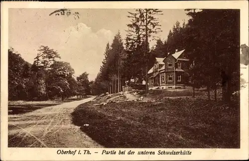 Ak Oberhof im Thüringer Wald, Partie bei der unteren Schweizerhütte