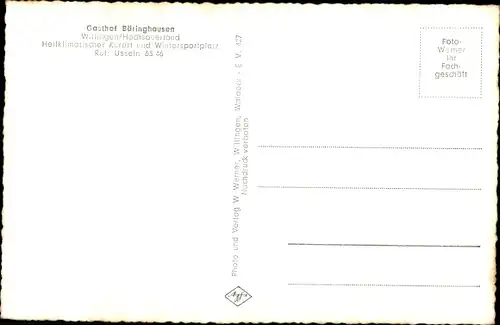 Ak Usseln Willingen im Upland Waldeck, Gasthof Bäringhausen, Außenansicht, Parkplatz, Winter