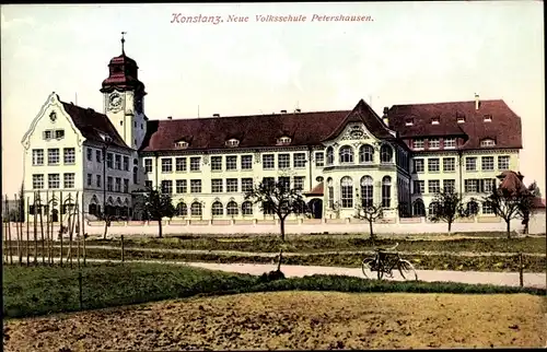 Ak Petershausen Konstanz am Bodensee, Neue Volkshochschule, Außenansicht
