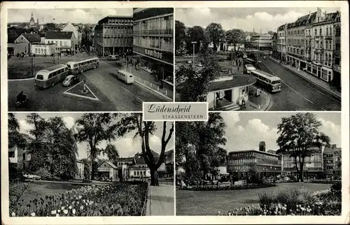 Ak Lüdenscheid Westfalen, Straßenstern, Reisebusse