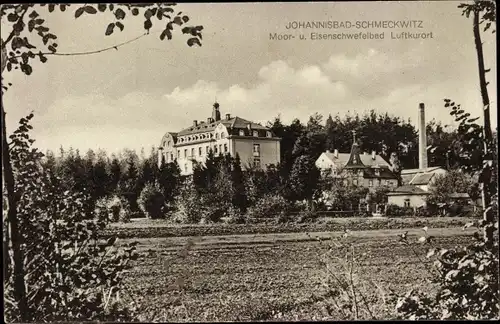 Ak Johannisbad Schmeckwitz Räckelwitz Oberlausitz, Moor- und Eisenschwefelbad, Außenansicht