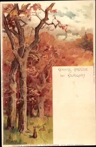 Künstler Ak Closs, Stuttgart in Württemberg, Schloss Solitüde