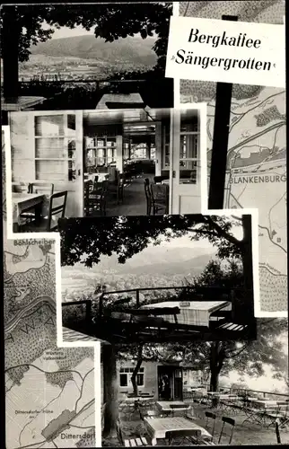 Ak Bad Blankenburg in Thüringen, Bergkaffee Sängergrotten, Aussicht