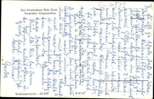 Ak Bad Blankenburg in Thüringen, Bergkaffee Sängergrotten, Aussicht