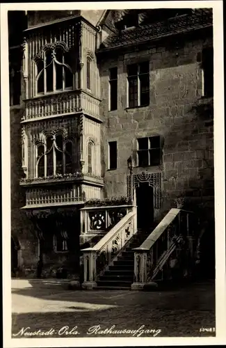 Ak Neustadt an der Orla, Rathausaufgang, Treppe