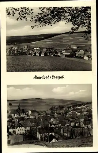 Ak Neudorf Sehmatal im Erzgebirge, Panorama