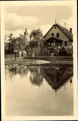 Ak Neustadt an der Orla, Gamsenteich mit Schloss