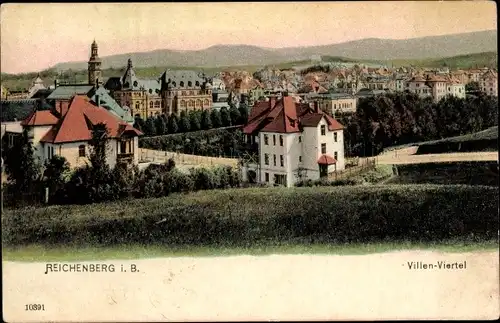 Ak Liberec Reichenberg in Böhmen, Villenviertel