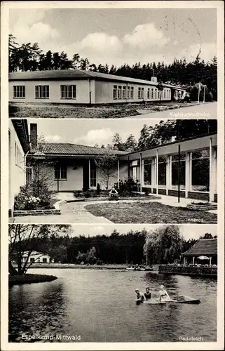 Ak Mittwald Espelkamp in Westfalen, Badeteich, Kreisjugendheim