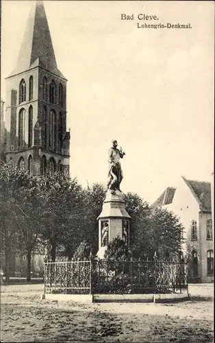 Ak Bad Cleve Kleve am Niederrhein, Lohengrin Denkmal