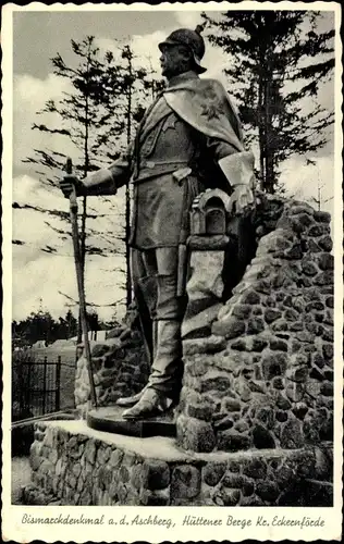Ak Ascheffel im Kreis Eckernförde, Bismarckdenkmal auf dem Aschberg, Hüttener Berge