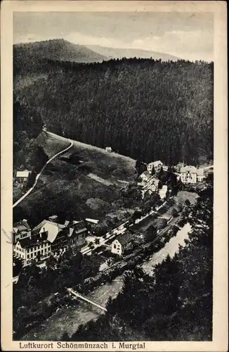 Ak Schönmünzach im Murgtal Baiersbronn im Schwarzwald, Panorama