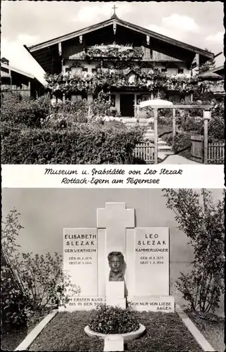 Ak Rottach Egern am Tegernsee, Museum und Grabstätte von Leo Slezak