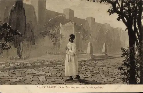 Ak Theaterszene, Saint Tarcisius seil sur la voie Appienne
