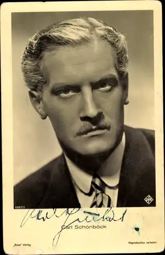Ak Schauspieler Carl Schönböck, Portrait, Ross Verlag