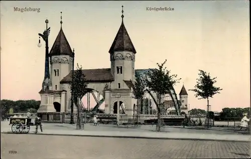 Ak Magdeburg in Sachsen Anhalt, Königsbrücke