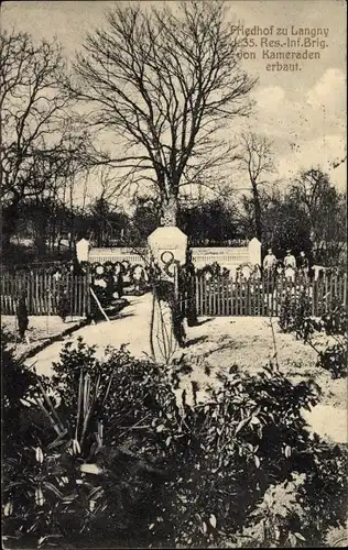 Ak Lagny Oise, Friedhof d. 35. Res.-Inf. Brig.
