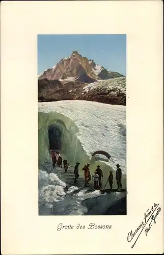 Ak Chamonix Mont Blanc Haute Savoie, Glacier des Bossons, Grotte