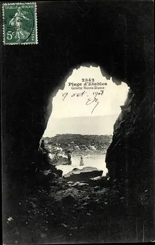 Ak Étables sur Mer Cotes d'Armor, Plage, Grotte Notre Dame